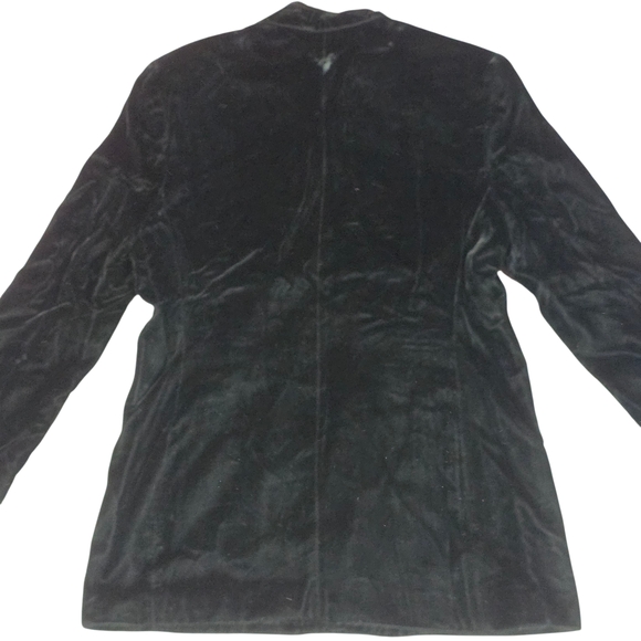 VINTAGE CASUAL CORNER Velvet Jacket | Medium | Black | 90s Tailored Quiet Luxury - Picture 7 of 9